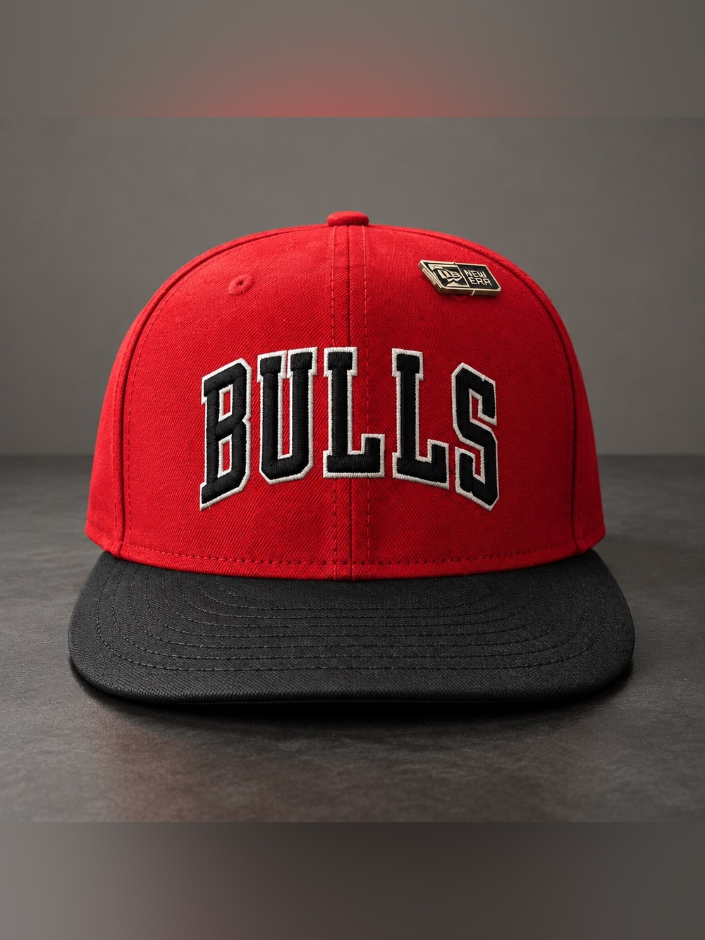 NWT 59Fifty New Era Chicago Bulls Red Black Fitted Cap Hat NBA - Size 7 1/8
